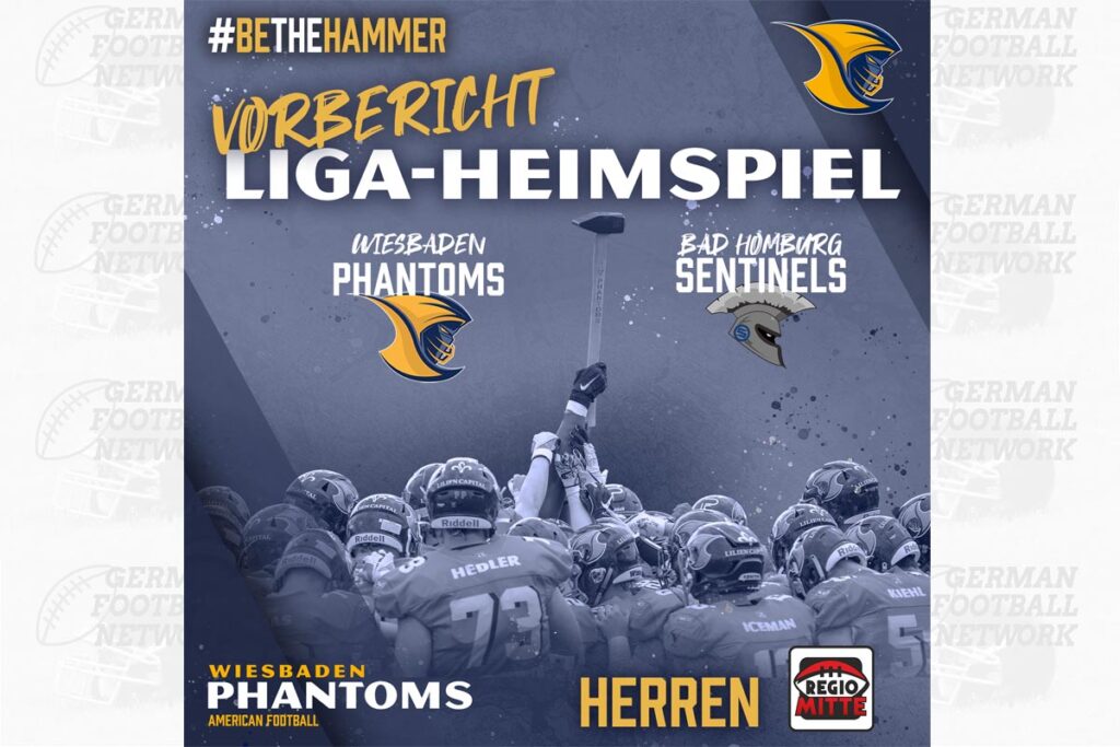 Wiesbaden Phantoms, Bad Homburg Sentinails, American Football, AFVD, American Football Verband Deutschland, GFL, German Football League, GFL2, German Football Network,