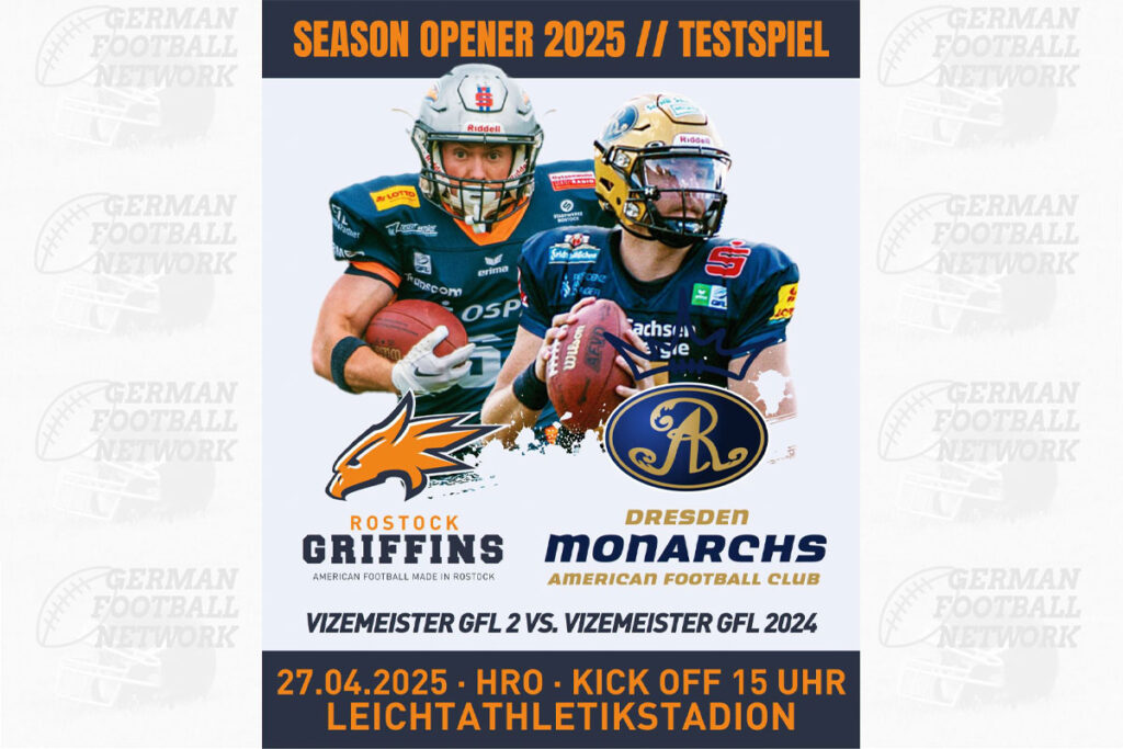 Rostock Griffins, American Football, AFVD, American Football Verband Deutschland, GFL, German Football League, GFL2, Regionalliga, German Football Network,