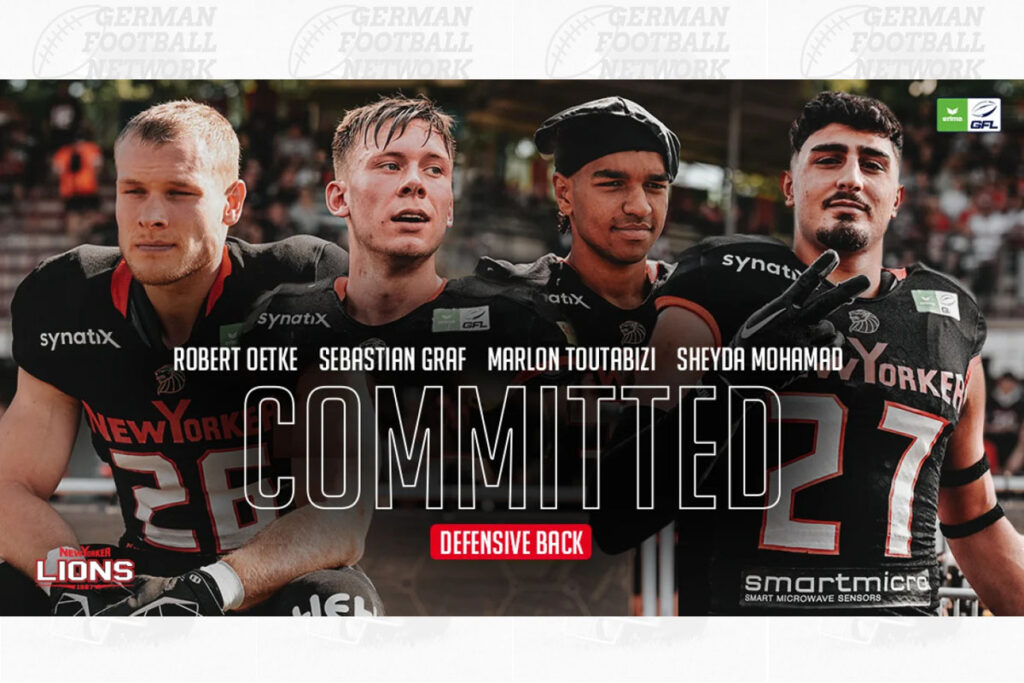 New Yorker Lions, German Football Network, GFN, German Football League, AFVD, GFL, DFFL, AFBÖ, AFLE, EFA, ELF, American Football, NFL, Football is family