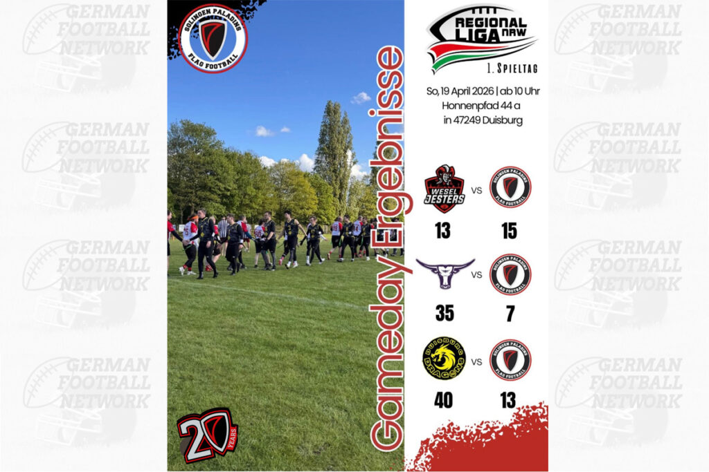 Solingen Paladins Flag, German Football Network, GFN, German Football League, AFVD, GFL, DFFL, AFBÖ, AFLE, EFA, ELF, American Football, NFL, Football is family