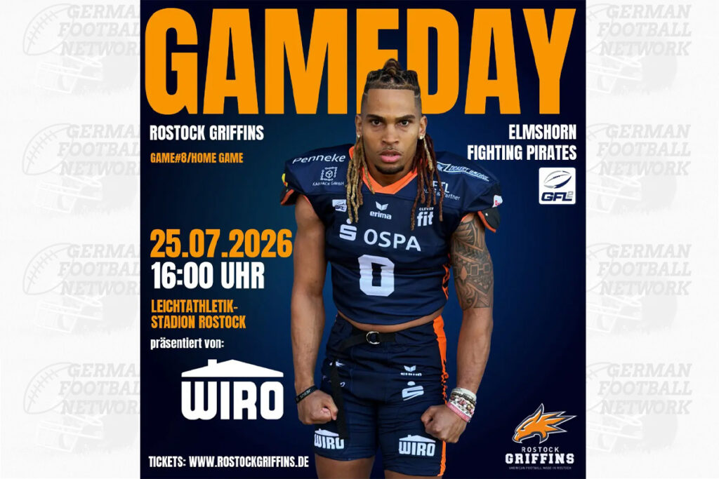 Rostock Griffins, German Football Network, GFN, German Football League, AFVD, GFL, DFFL, AFBÖ, AFLE, EFA, ELF, American Football, NFL, Football is family